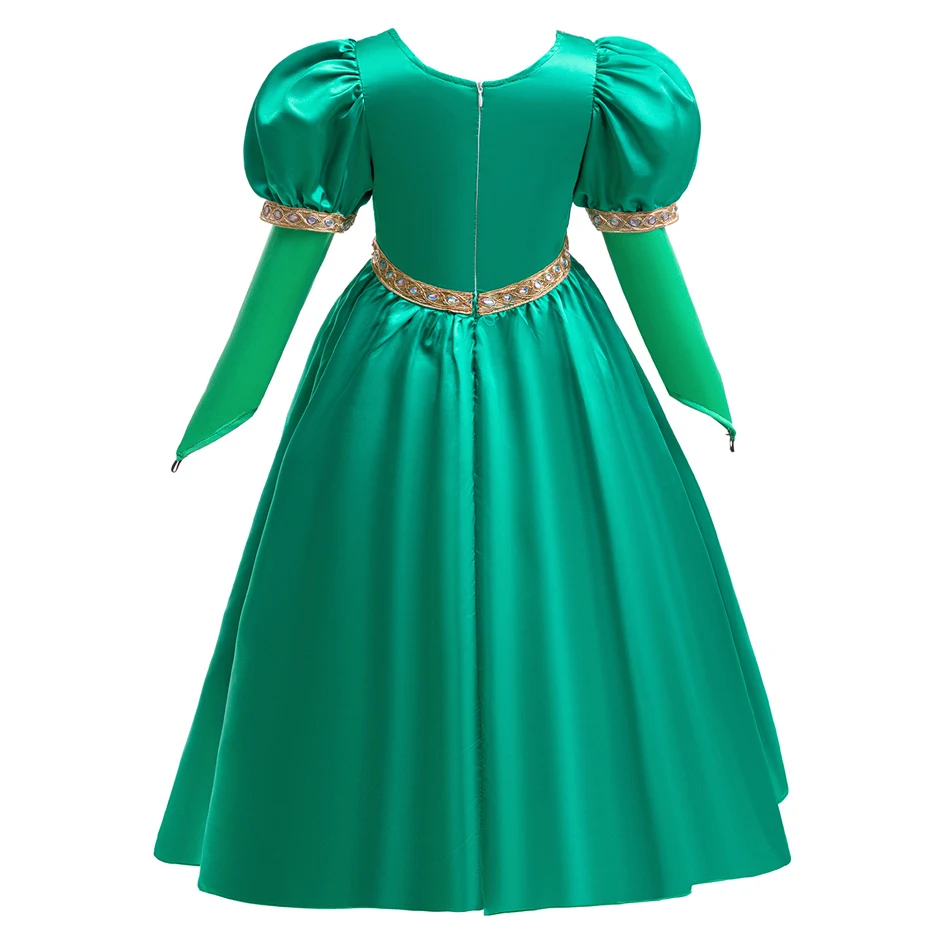 Fiona Cosplay Kind Meisjes Fantasie Groene Jurk Kleding Cartoon Monster Kostuum Kinderen Roleplay Fantasia Outfits Kinderen