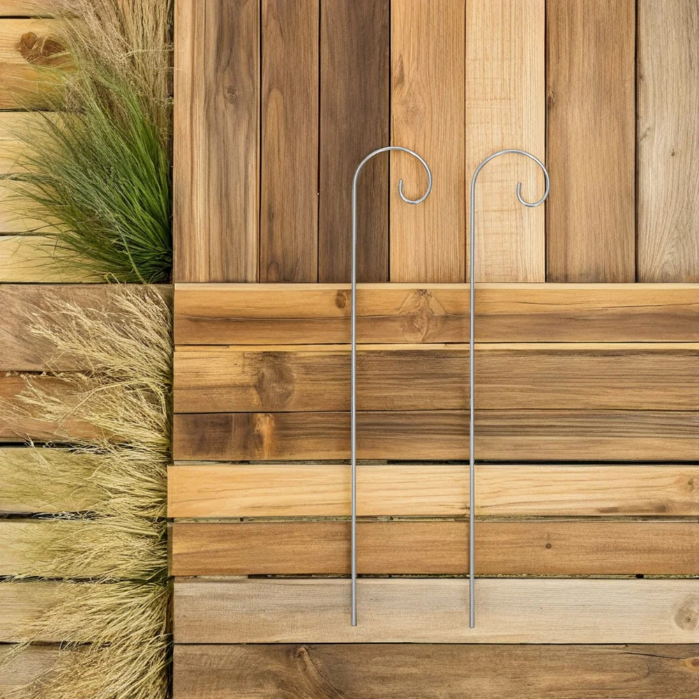 

10Pcs Garden Shepherds Crook Hooks Metal Plant Marker Stakes for Outdoor Decor Lawn Ornament Hangers Yard Sign Holders