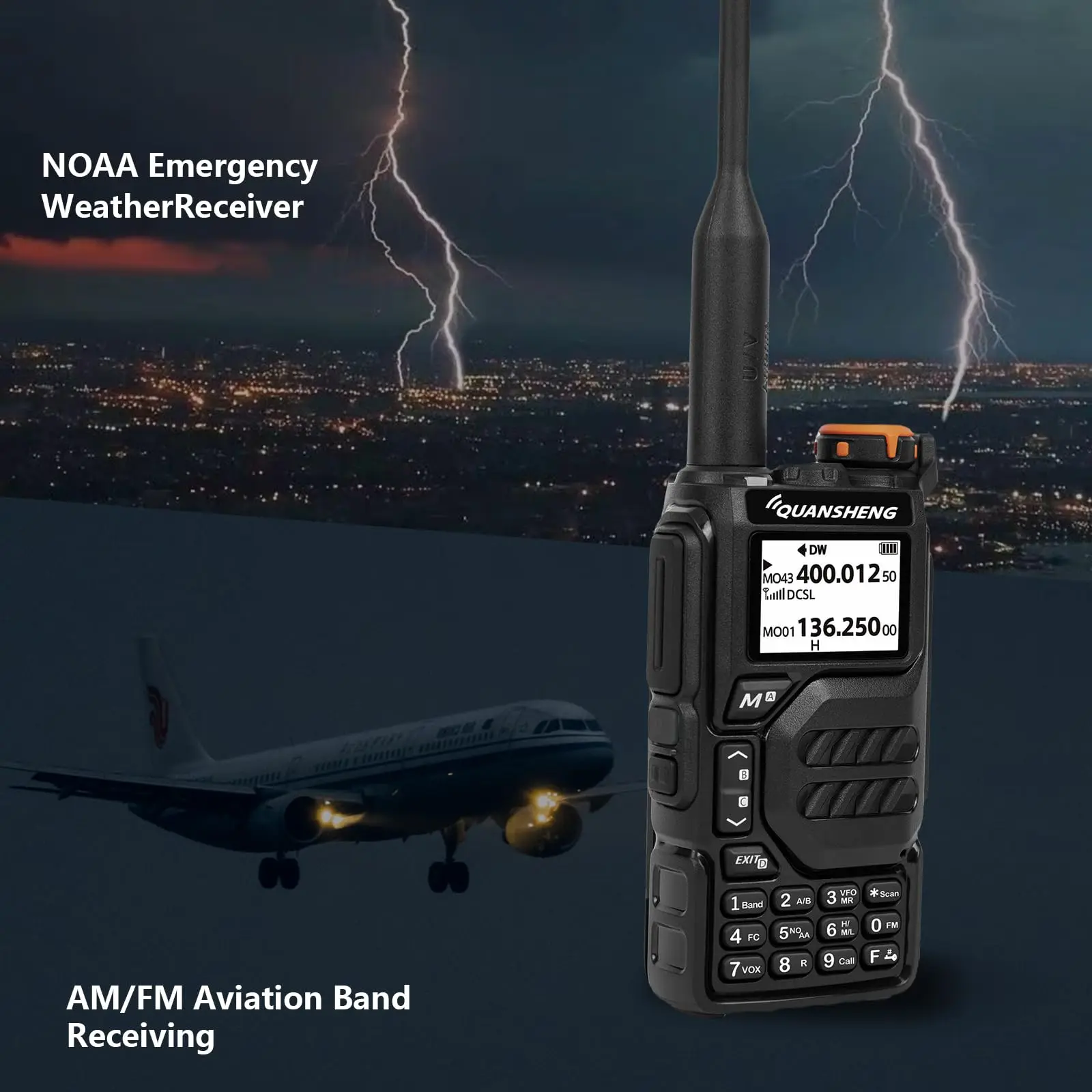 Quan sheng UV-K5 Walkie Talkie Dualband 5 w wiederauf lad bares Funkgerät Noaa Notfall-Wetter empfänger mit C-Ladekabel