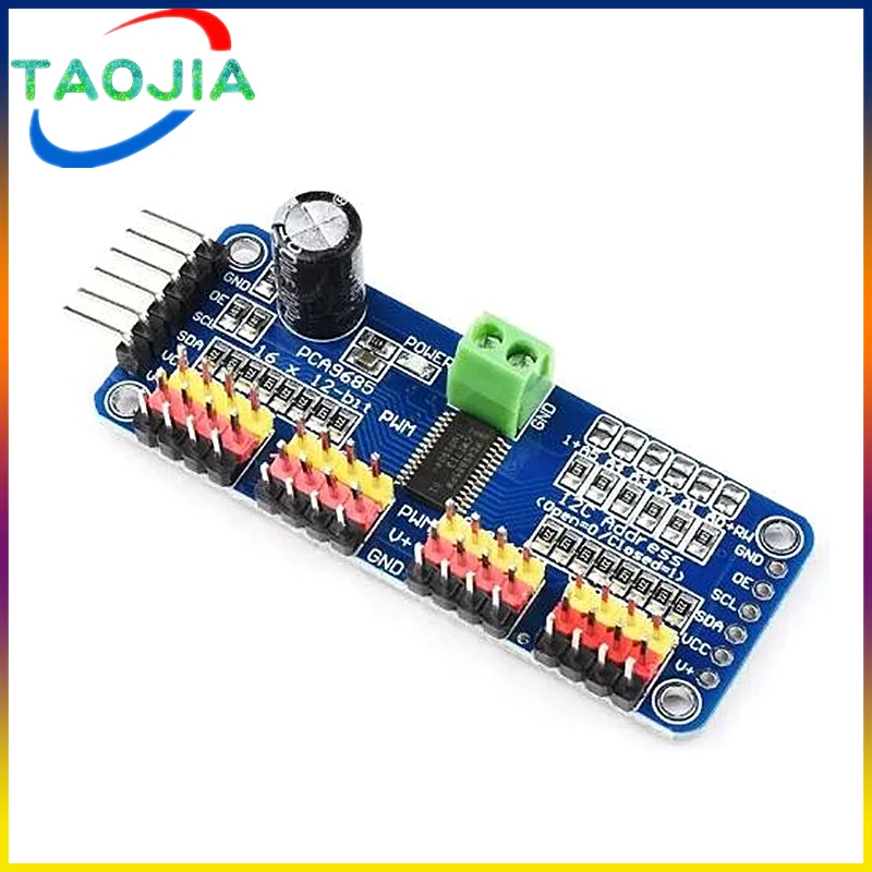 1PCS PCA9685PW 16 Channel 12-Bit PWM Servo Shield Driver I2C Interface PCA9685 Module For Raspberry Pi