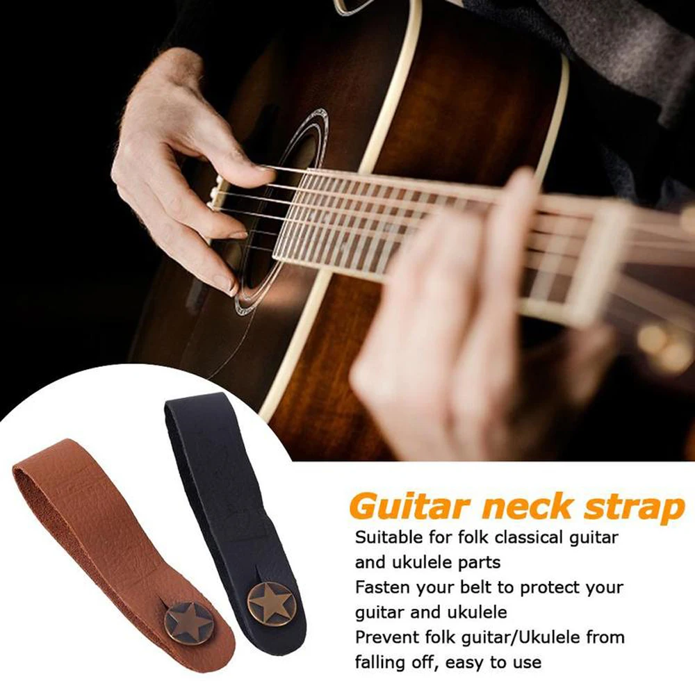 Headstock Metal Fastener Acoustic Guitar Ukulele Guitar Strap Holder Guitar Head Belt Guitar Neck Strap Leather Guitar Strap