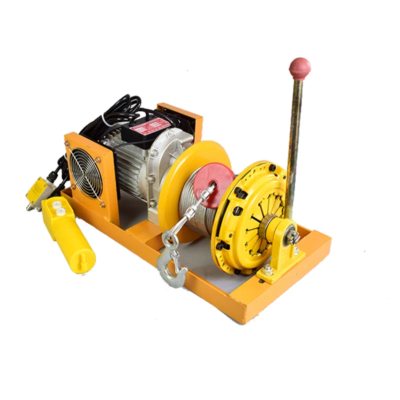 High Speed 22m/min Capacity 500/1000kg Electric Wire Rope Clutch Winch