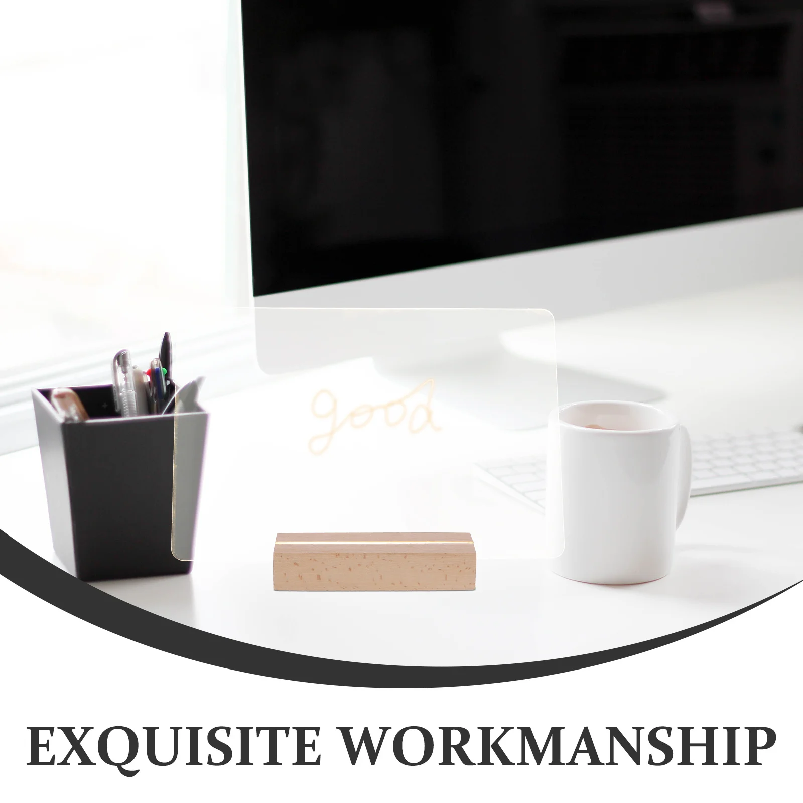 1 Set Acrylic Message Night Light Writing For Office Home School Use Erasable Note Board Whiteboard Display Board