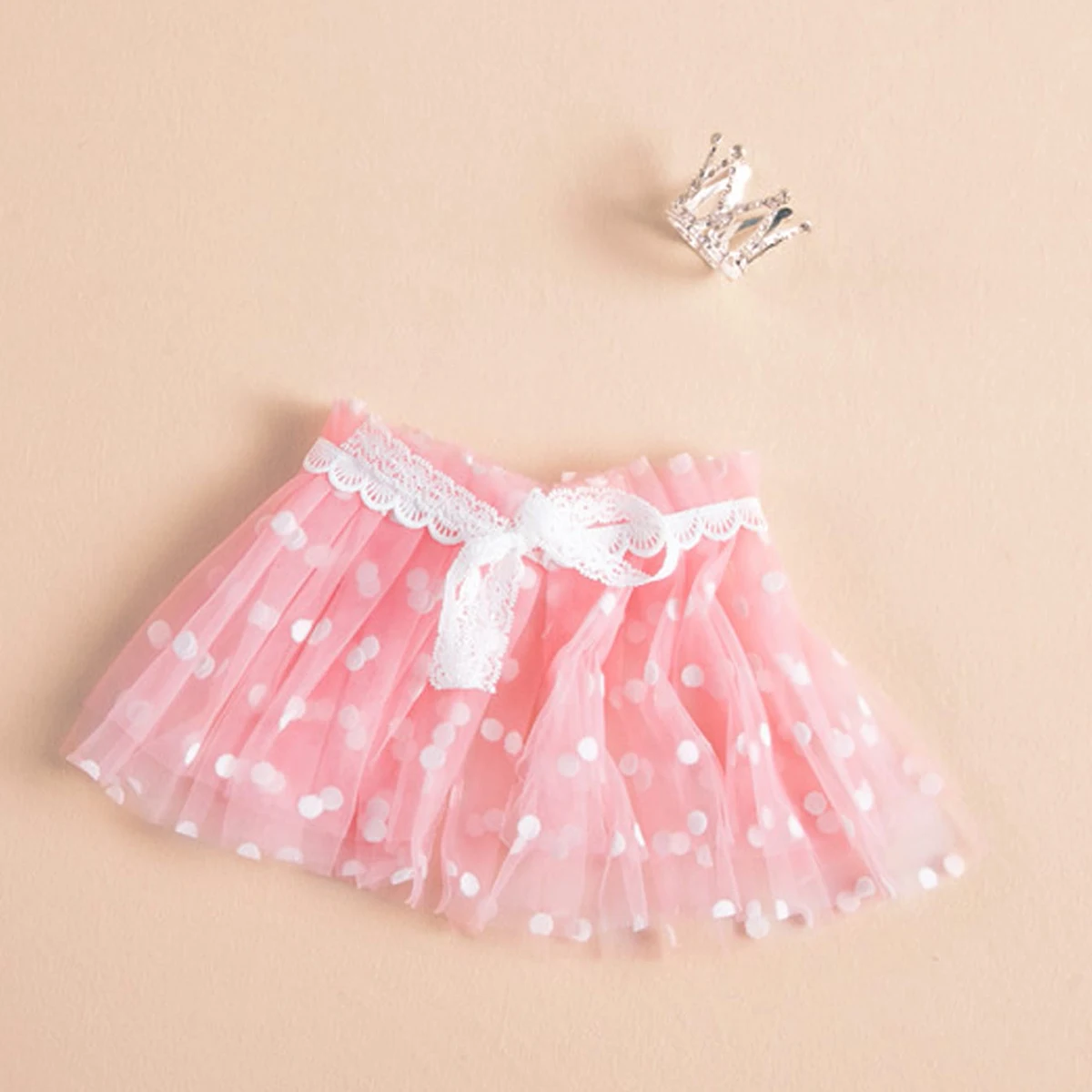 Ylsteed Newborn Polka Dot TUTU Skirt with Crown Infant Photoshoot Prop Portrait Photography Accessories Baby Pics