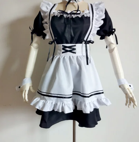 S-3XL costumi da cameriera Lolita carino nero vestito da cameriera francese ragazze donna Amine Costume Cosplay cameriera cameriera costumi da palcoscenico Set