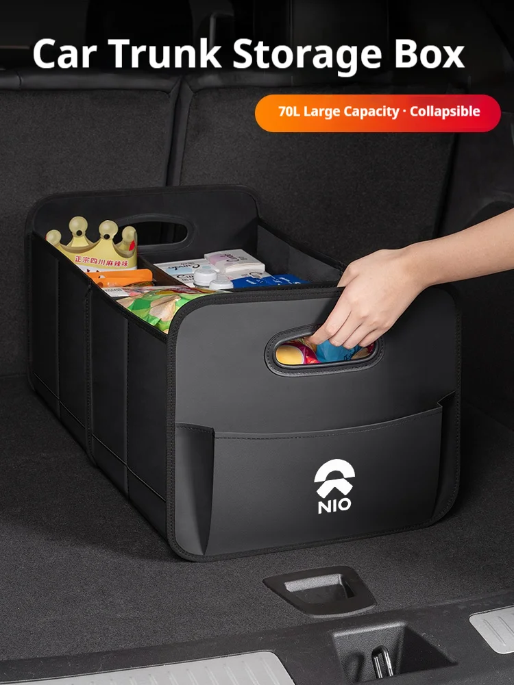 Car Trunk Storage Box Large Capacity Storage Bag Leather For NIO ET5 ES6 EC6 ES8 EC7 ET9 ET7 ES7 EVE EP9 ET5T Accessories