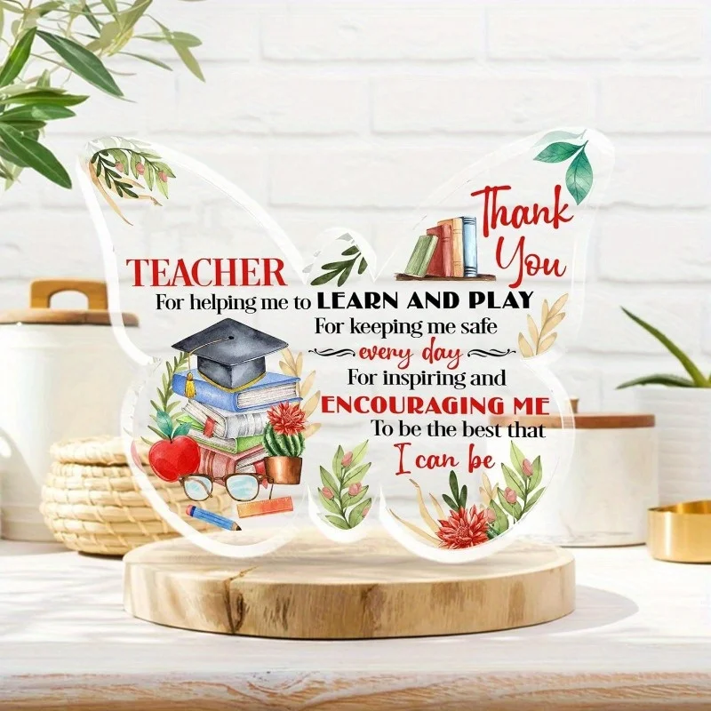 Teacher Appreciation Acrylic Plaque - Inspirational Desk Gift for Educators