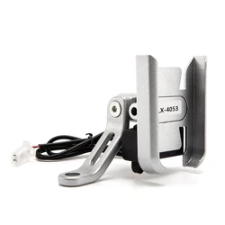 Aluminum Alloy Motorcycle Phone Holder Stand With USB Charger Support Moto Mirro Handlebar Mobil Bracket Mount For iPhone
