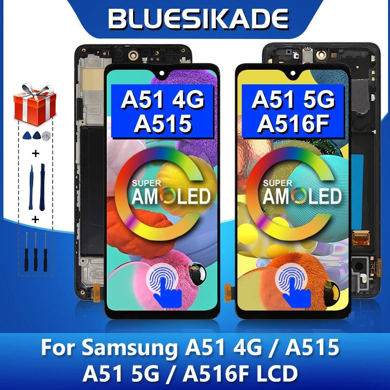 Go! AMOLED For Samsung Galaxy A515 Display A51 4G SM-A515F/DST SM-A515F/DSM Touch Screen For Samsung A51 5G LCD SM-A516B/DS LCD