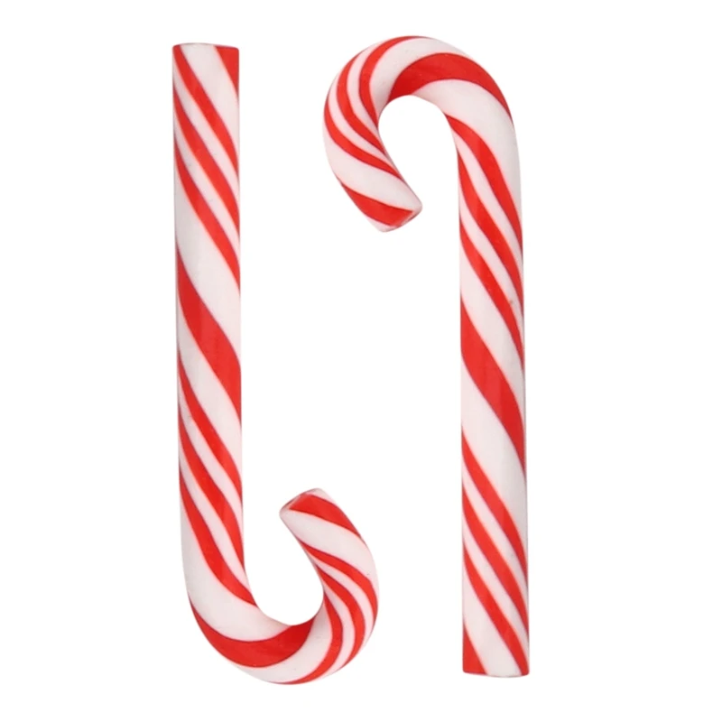 100 Stuks Rood En Wit Handgemaakt Kerst Candy Cane Kawaii Miniatuur Food Poppenhuis Interieur