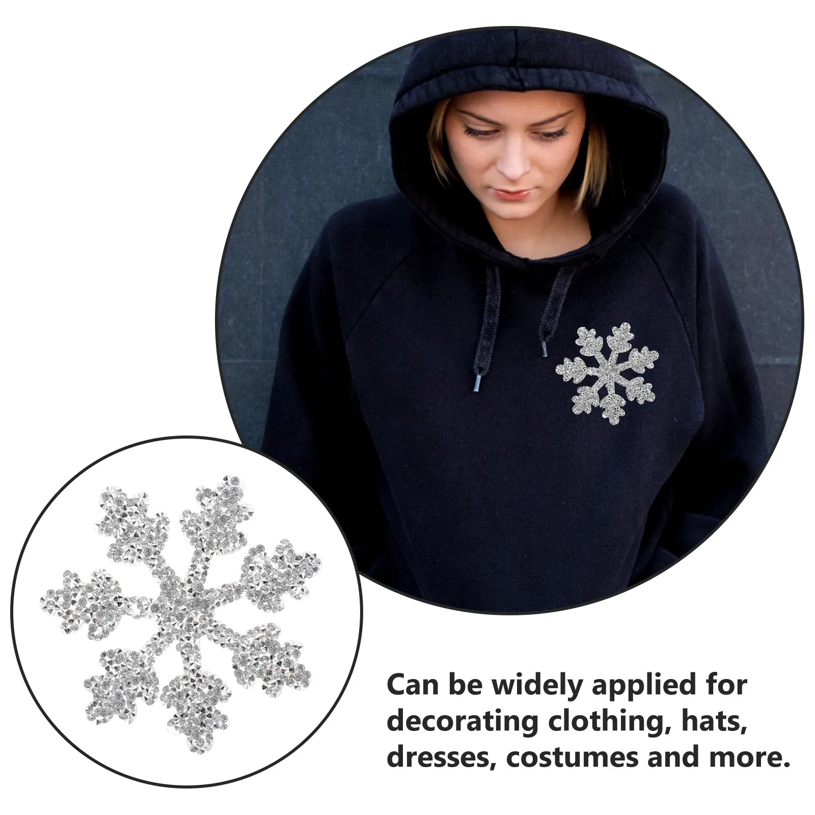 

Silver Snowflake Rhinestone Applique 9 5cm Iron On Patch for Clothing Costumes Dresses DIY Craft Sewing Decoration Trimming Hot