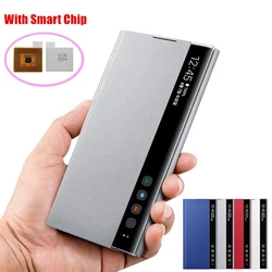 Smart Sleep Awake Flip Case For Samsung Galaxy Note 10 Plus Note10+ Window View Free-flip Smart Chip Cover For Samsung Note 10