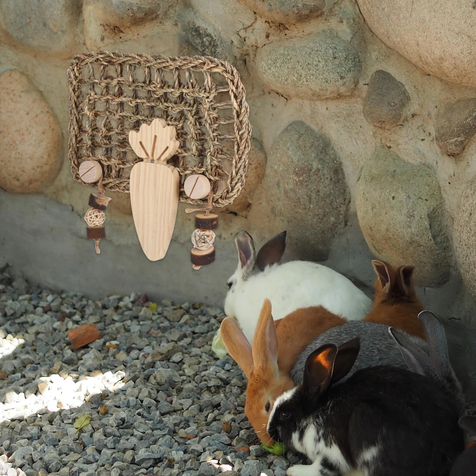 

1PC Straw Mat Rabbit Hamster Guinea Pig Breathable Woven Pet Bedding Chewing Toy Small Rectangular Set Durable Natural