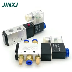 Pneumatic Electric Solenoid Valve 4V210-08 5 Way 2 Position Control Air Gas Magnetic Valve 12V 24V 220V 4mm-12mm Hose Fittings