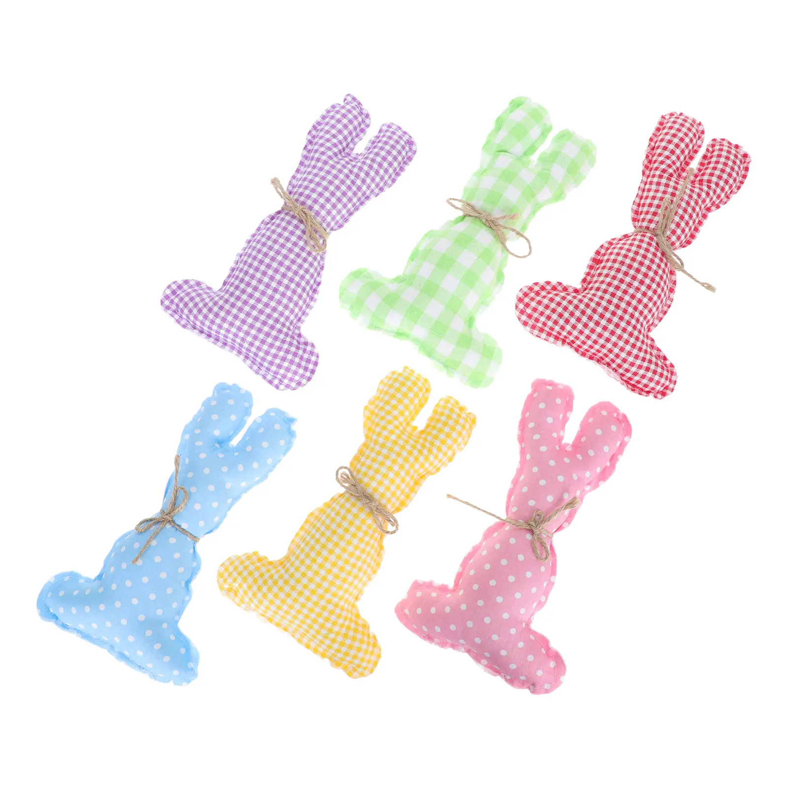 

6 Pcs Fabric Rabbit Decoration Easter Theme Elements Bunny Cloth Art Adorn