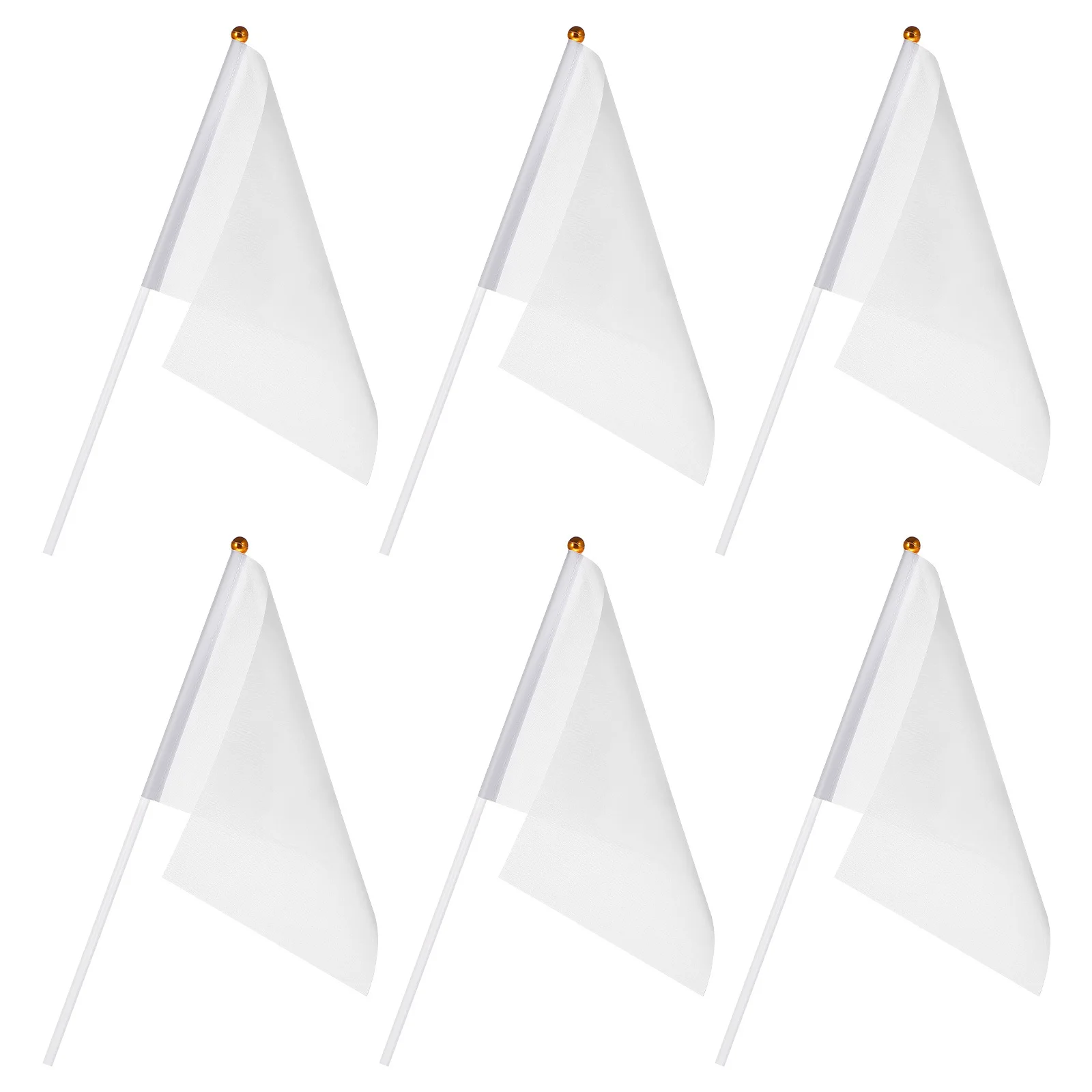 

24Pcs Blank White Flags Handheld Waving Flags for Community Events Bars Clubs Referee Use Lightweight Comfortable Grip Pole