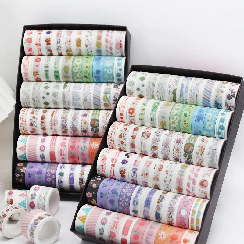 60 Rolls Cartoon Floral Washi Tape Set DIY Colored Decorative Masking Tape Notebook Diary Bullet Journaling Wrapping Supplies