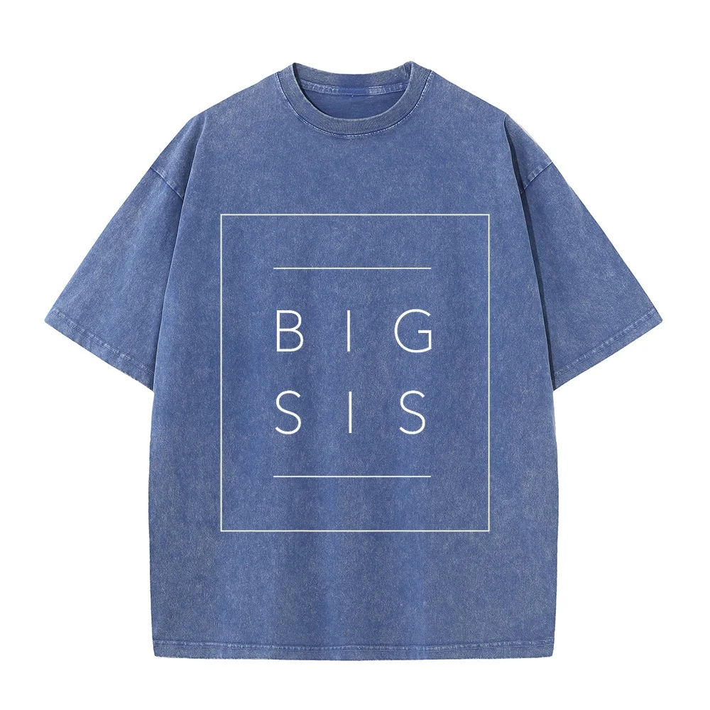 Unisex Big Sis Shirt For Teen Girls Cute Baby Reveal Sister T-Shirt Men T Shirts Short Sleeve Gift Tee Casual Graphic Funny