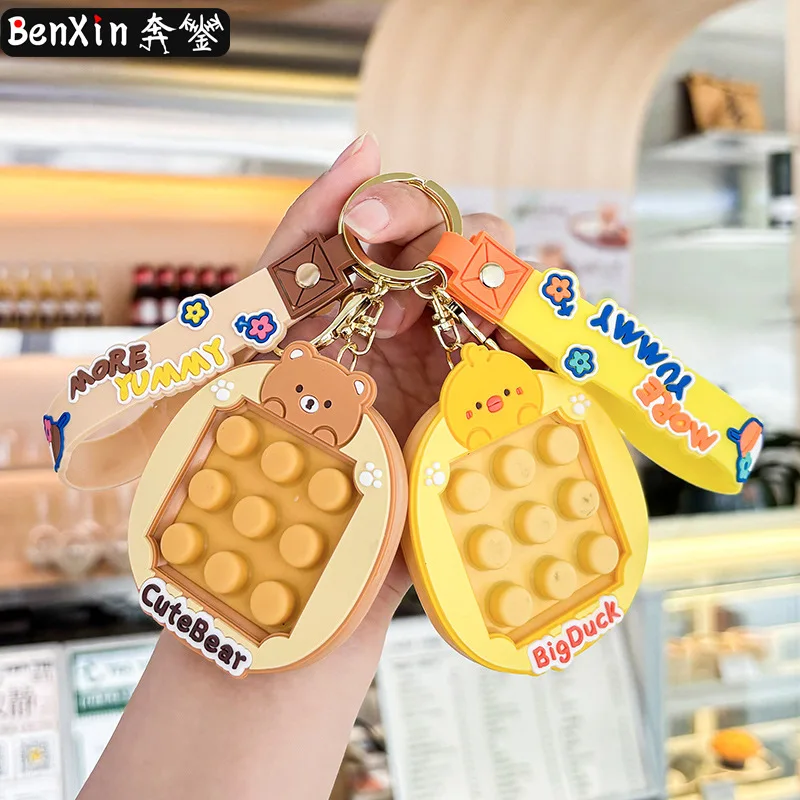 2025 Minso Animal Pinching fun keychain pendant, exquisite children's stress-relieving toy schoolbag key chain pendant