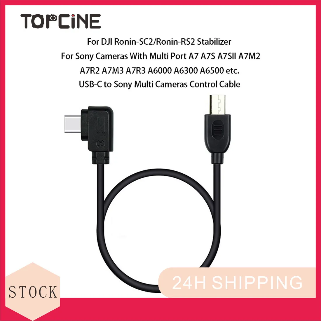 

Topcine USBC Camera Control Cable for DJI Ronin SC2/RS2 Stabilizer to Sony A7 A7S A7SII A7M2 A7R2 A7M3 A7R3 A6000 A6300 A6500