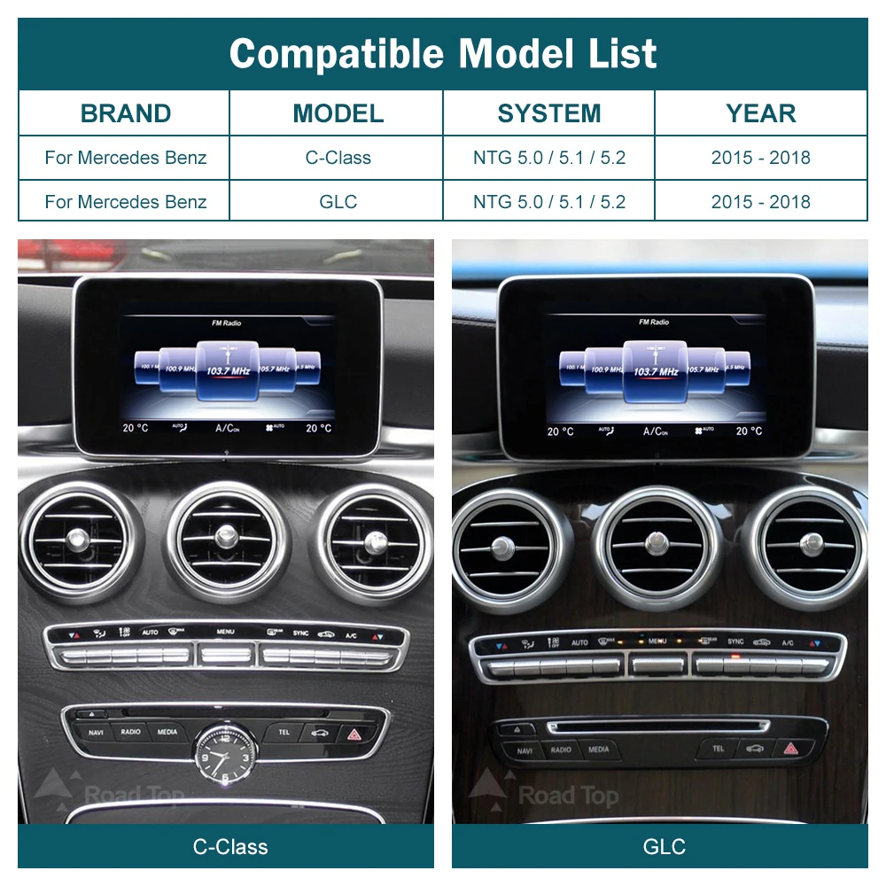 US Wireless CarPlay for Mercedes Benz A CLA GLA W176 C-Class W205 GLC 2015-2018 with Android Auto Mirror Link AirPlay Car Play