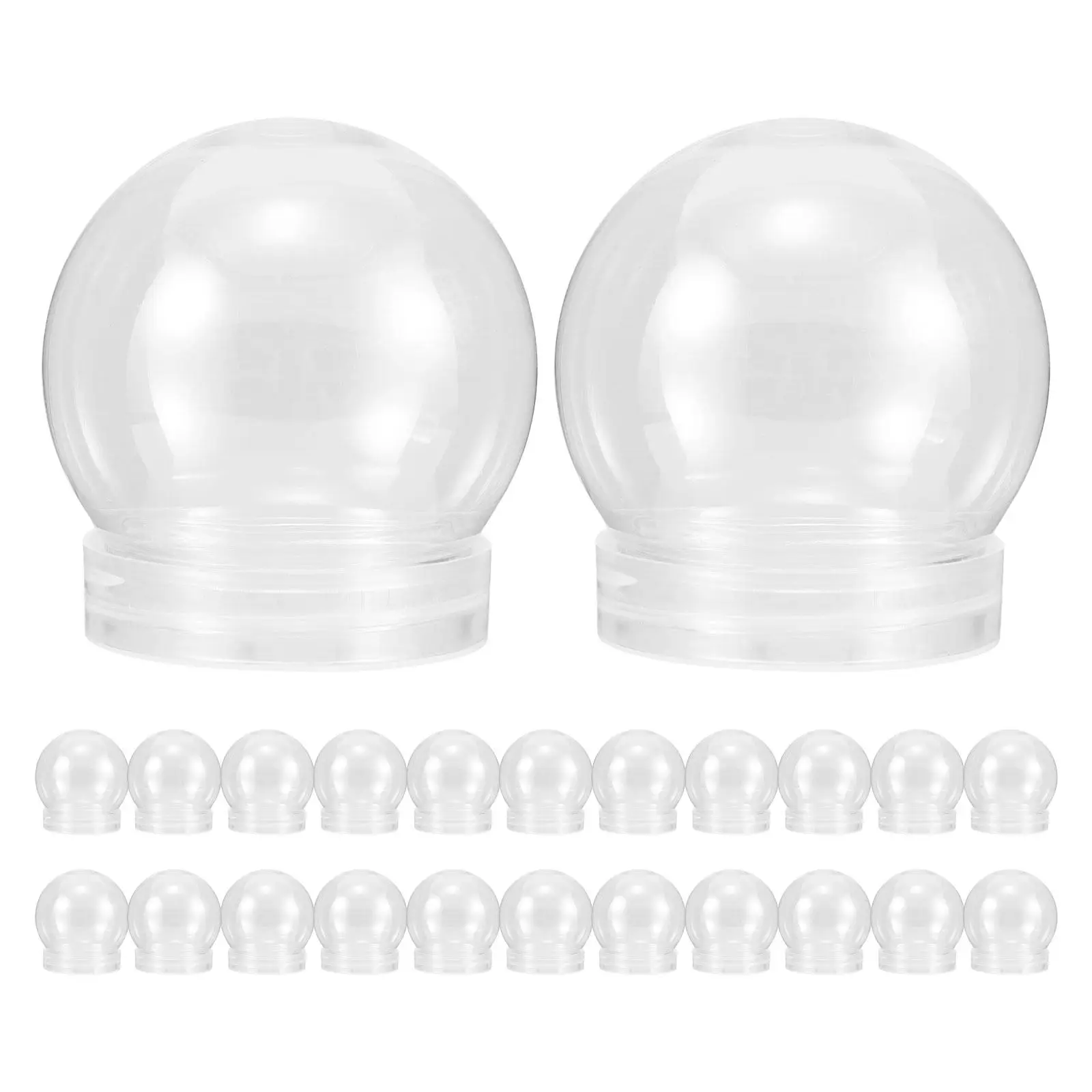 

24Pcs Clear Snow Globe Craft Jars Plastic Fillable Water Globes with Screw-Off Cap for Holiday Snow Globe Crafts Christmas Tree