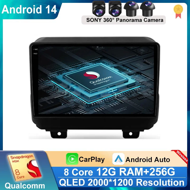 

Android 14 Car Radio For Jeep Wrangler 4 JL 2018-2019 5G WIFI IPS Touch Screen 9" Multimedia Video Player Navigation GPS Wifi