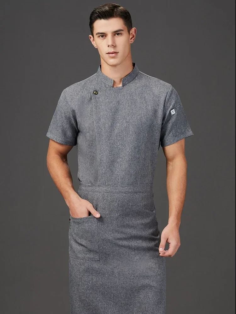 Uniforme da cuoco estiva Giacca da servizio alimentare traspirante Ristorante Hotel Pasticceria Abbigliamento da cuoco Abbigliamento da lavoro Uniformi da catering Cappotto da cuoco