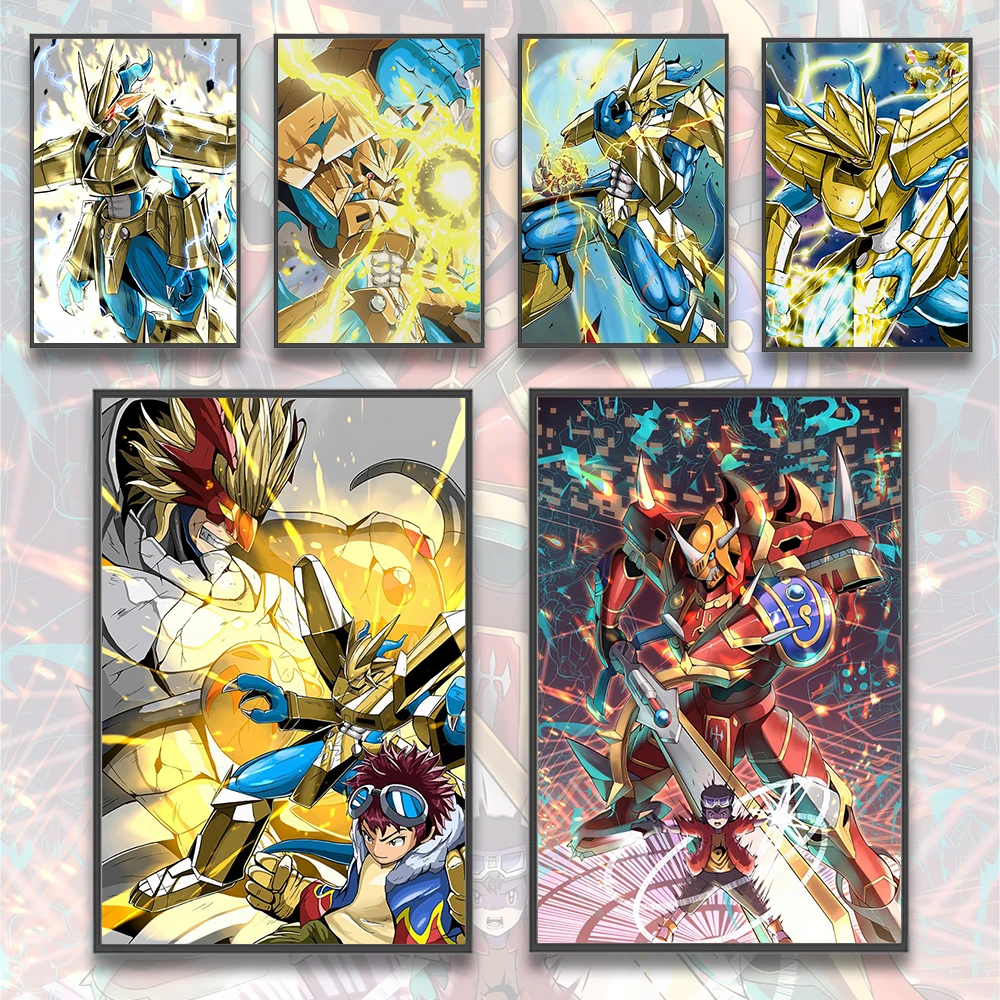 

Digital Monster Japanese Anime Stickers Wallpaper Figures Photos Home Decoration Painting Decor Kid Gift Self-adhesive Poster