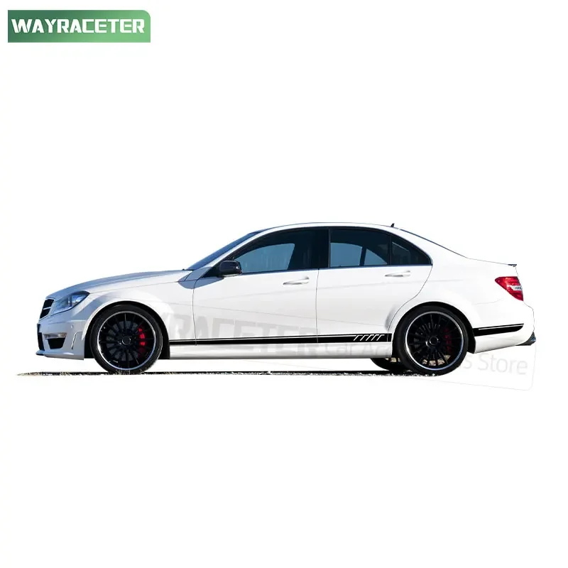 2 Pcs/Set Edition 507 Carbon Fiber Vinyl Decal Door Side Stripes Sticker For W204 C63 AMG C204 Coupe S204 C250