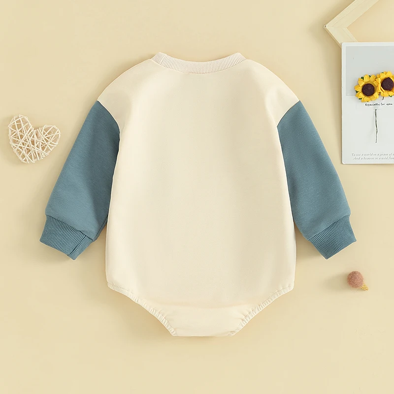 2023-07-31 Lioraitiin 0-24M Casual Newborn Baby Boys Long Sleeve Rompers Contrast Color Round Neck Jumpsuits