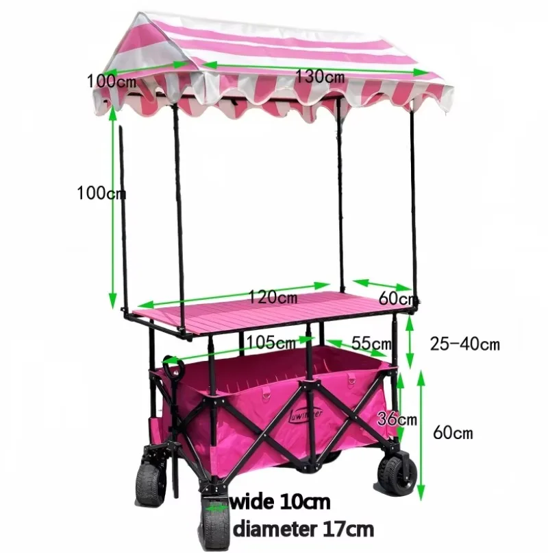 Foldable lift multi-function cart suitable for night market food stalls