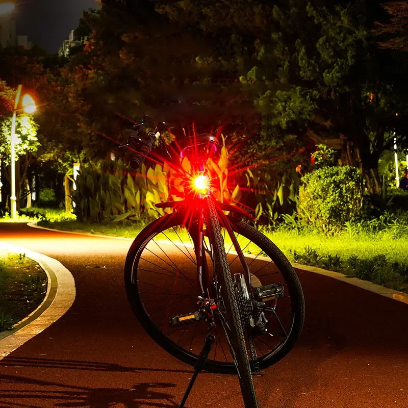 Cycling Rear Lamp Headlight Warning LED Light 3 Beads Replaceable 2032 Battery Bicycle Seat Tube Light Flashlight