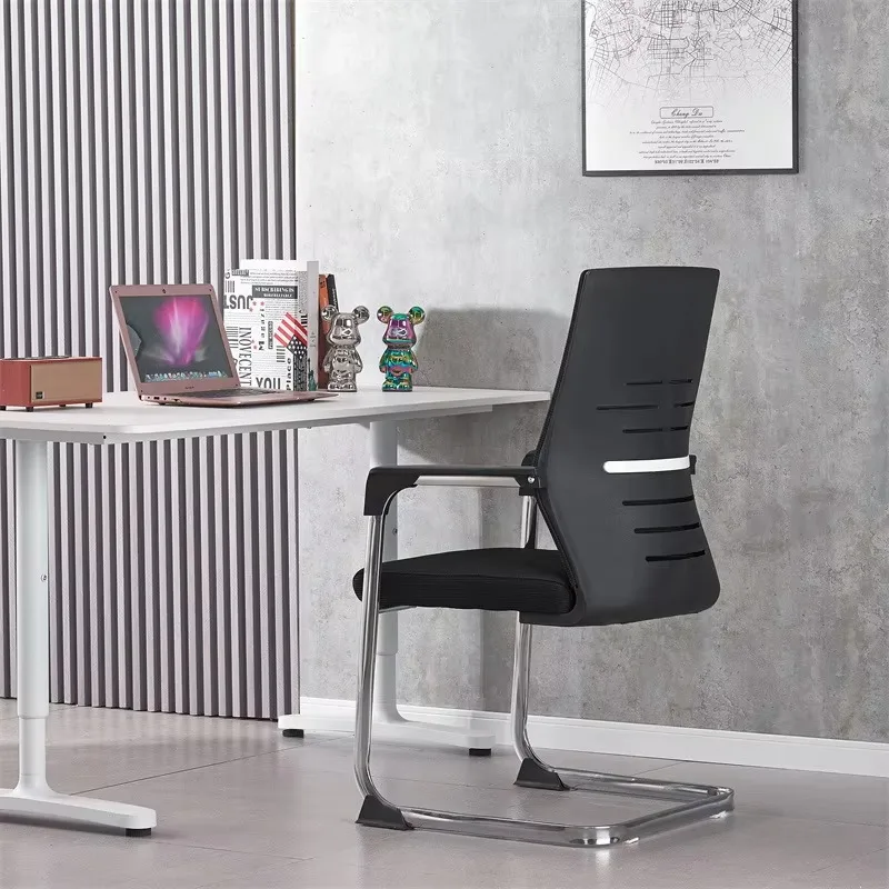 Ergonomic Mesh Office Chair Heavy Duty Plush Executive Fabric Stackable Reception Area Chair For Conference Room