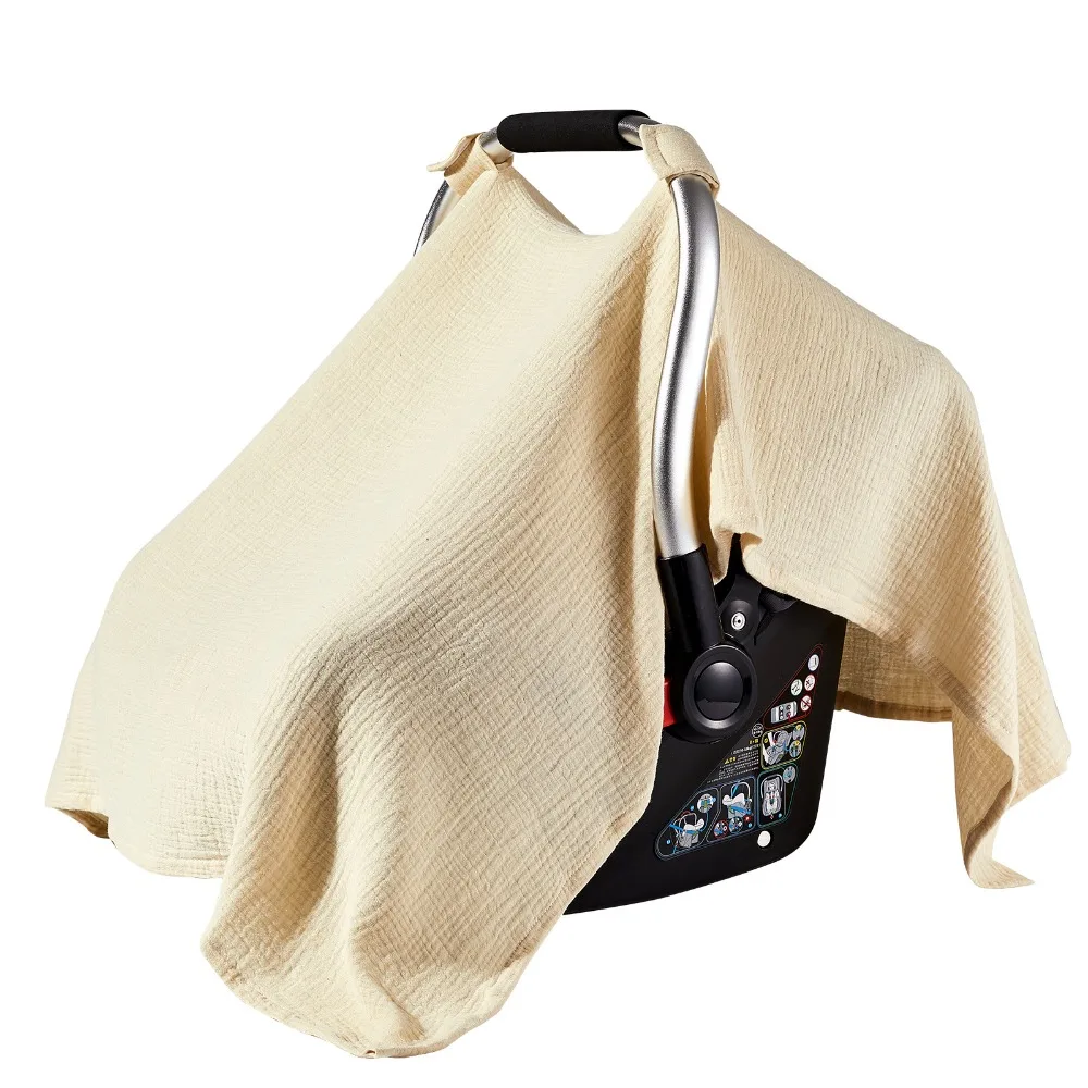

New Cotton Baby Basket Cover Soft Breathable Infant Safety Seat Cover Light-Blocking Lightweight Cart Cover Sun Protection