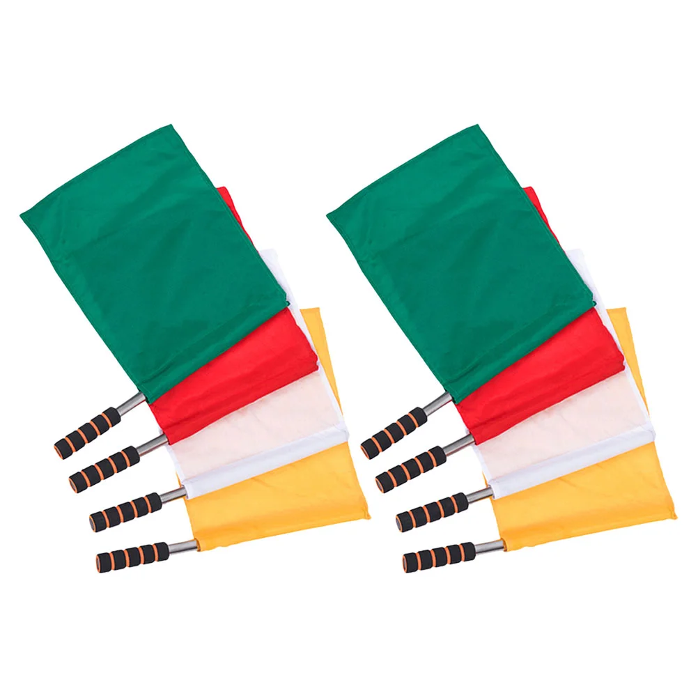 8pcs Football Match Signal Flags Small Handheld Signal Flags Race Signal Flags Portable Referee Flags