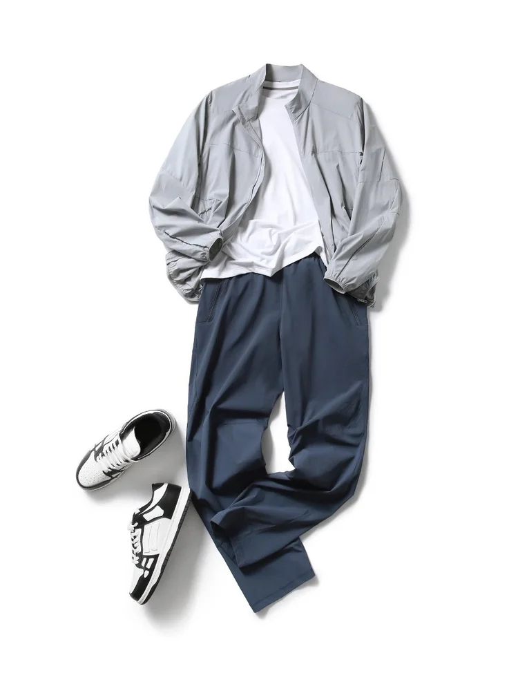 

Легкий дышащий воротник-стойка, солнцезащитный костюм для путешествий на открытом воздухе, мужской элитный облегающий свободный крой на молнии