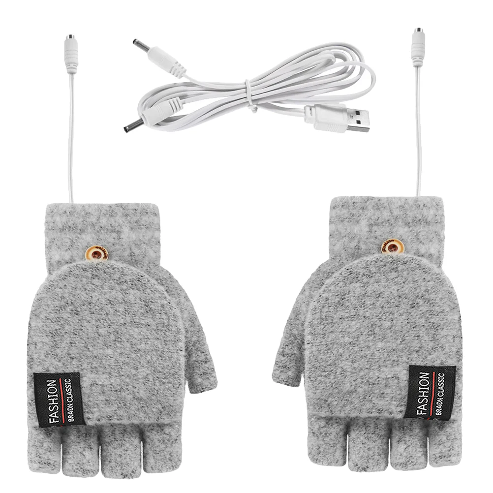 

Heating Gloves Knitting Design Hand Warmer Heated Mitten Work USB Women's Unisex Typing Winter Laptop