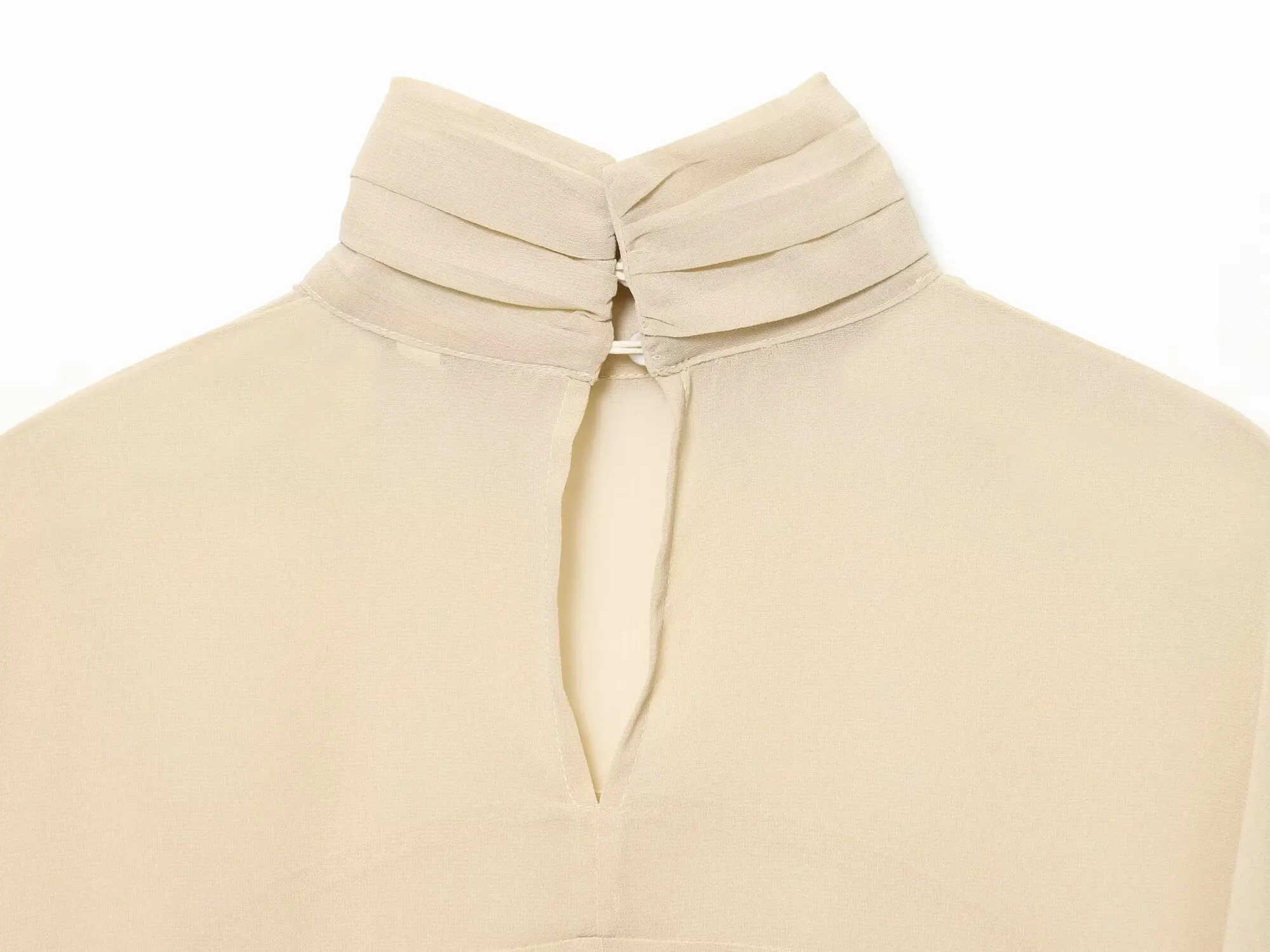 قميص BSAY غير متماثل ملابس نسائية موضة خريف 2025 جديد مطوي وياقة واقفة فضفاضة بأكمام طويلة ملابس علوية أنيقة للسيدات