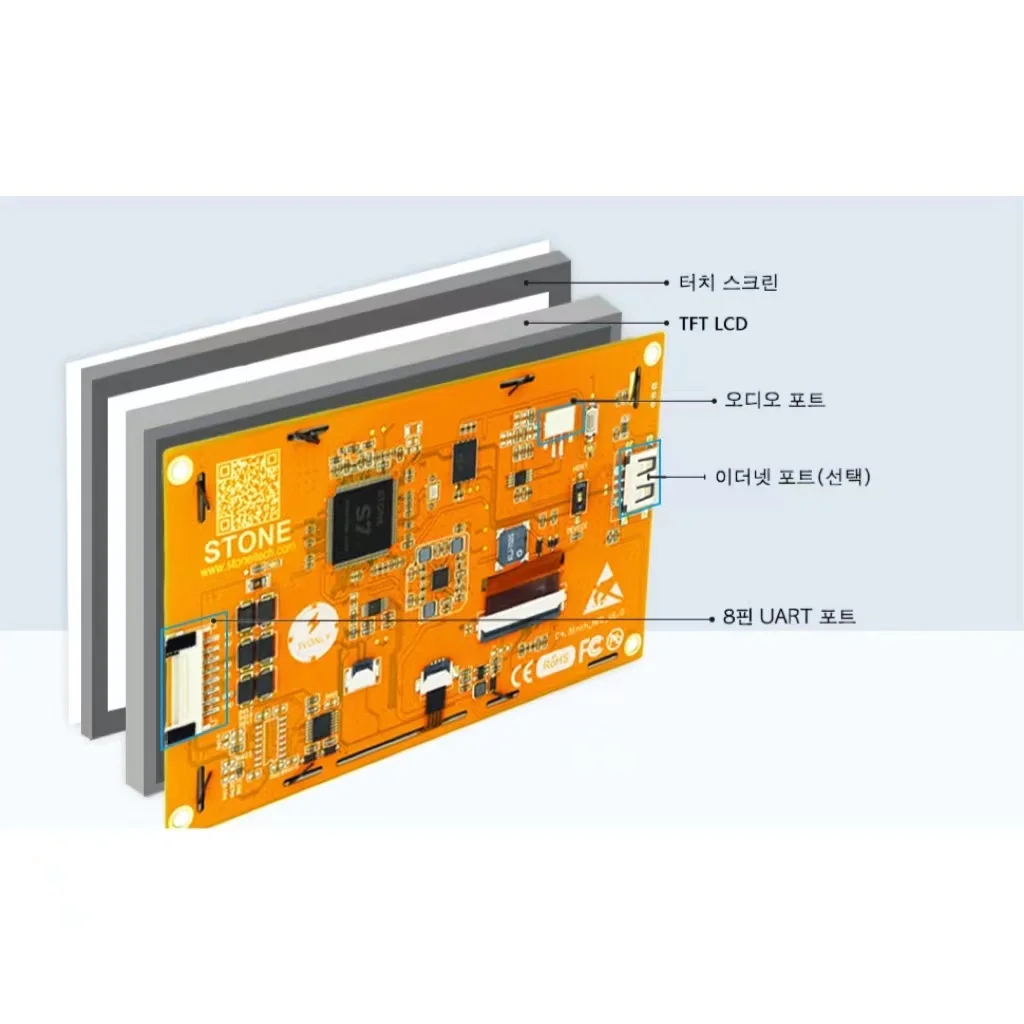 STONE 7 Inch Graphic TFT LCD Module Intelligent Control Board Touch Screen Display HMI Embedded Software with UART Interface