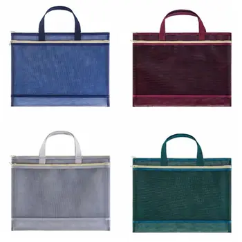 Borsa a marsupio con cerniera A3 Borsa per libri di documenti in tela creativa Oxford Borsa per riporre opere d'arte per organizer di file multistrato di grande capacità