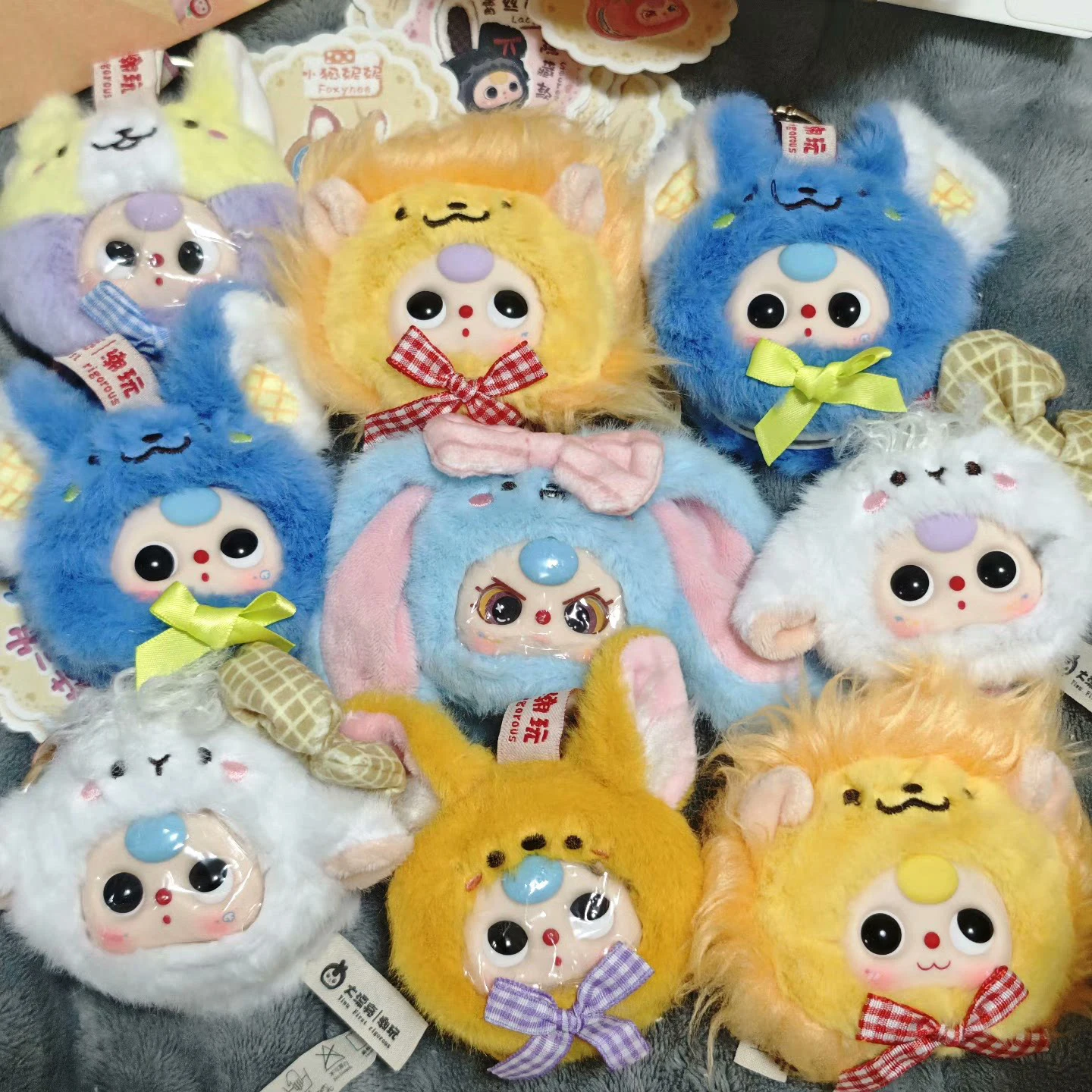 

Genuine Baby Three New Vanity Mirror Blind Box Vinyl Face Plush Doll Bag Pendant Decorations Kawaii Girls Birthday Gift