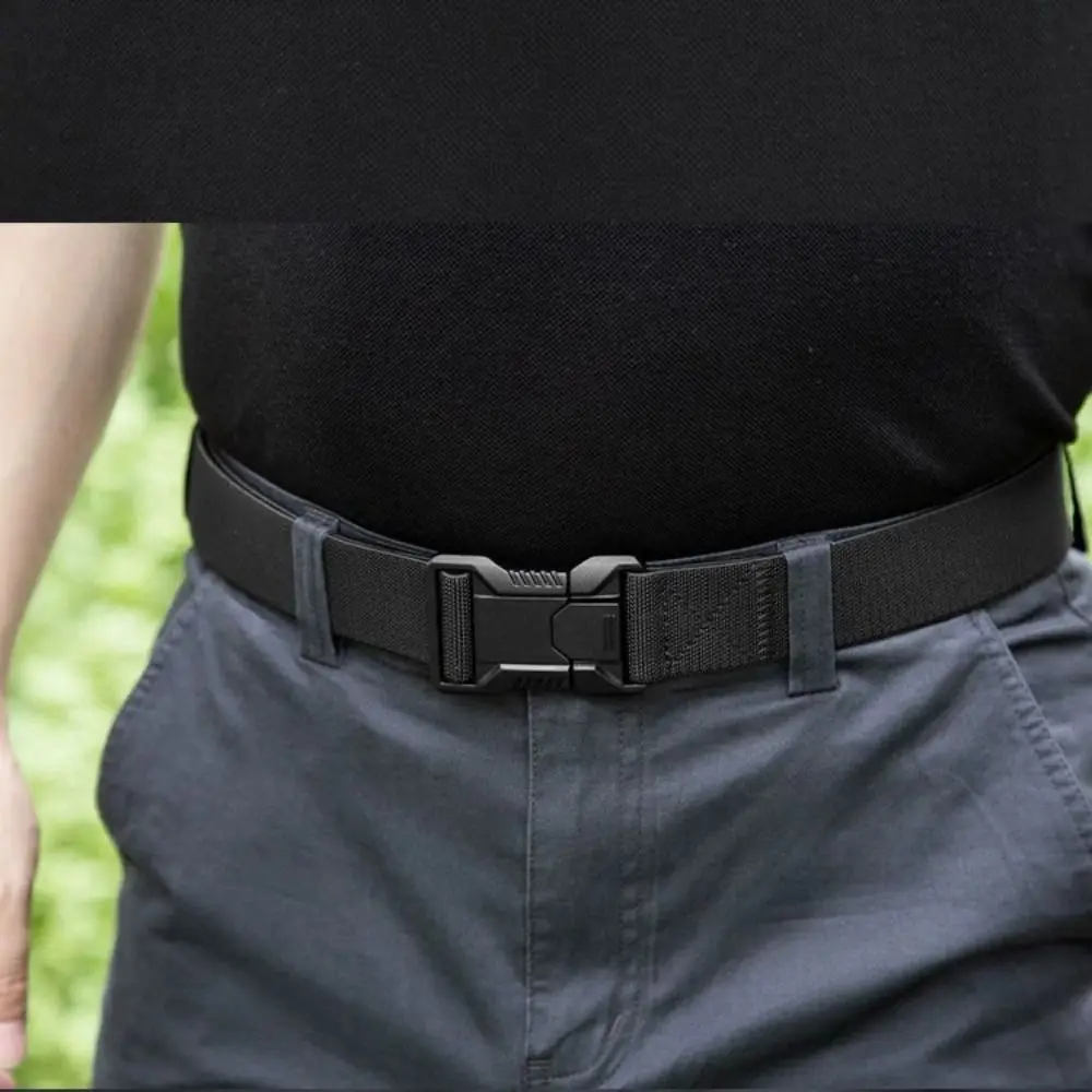 

Casual Alloy Buckle Men's Nylon Belt Adjustable All-match Canvas Belt Elastic Korean Style Waist Belts Trouser Pants Decor