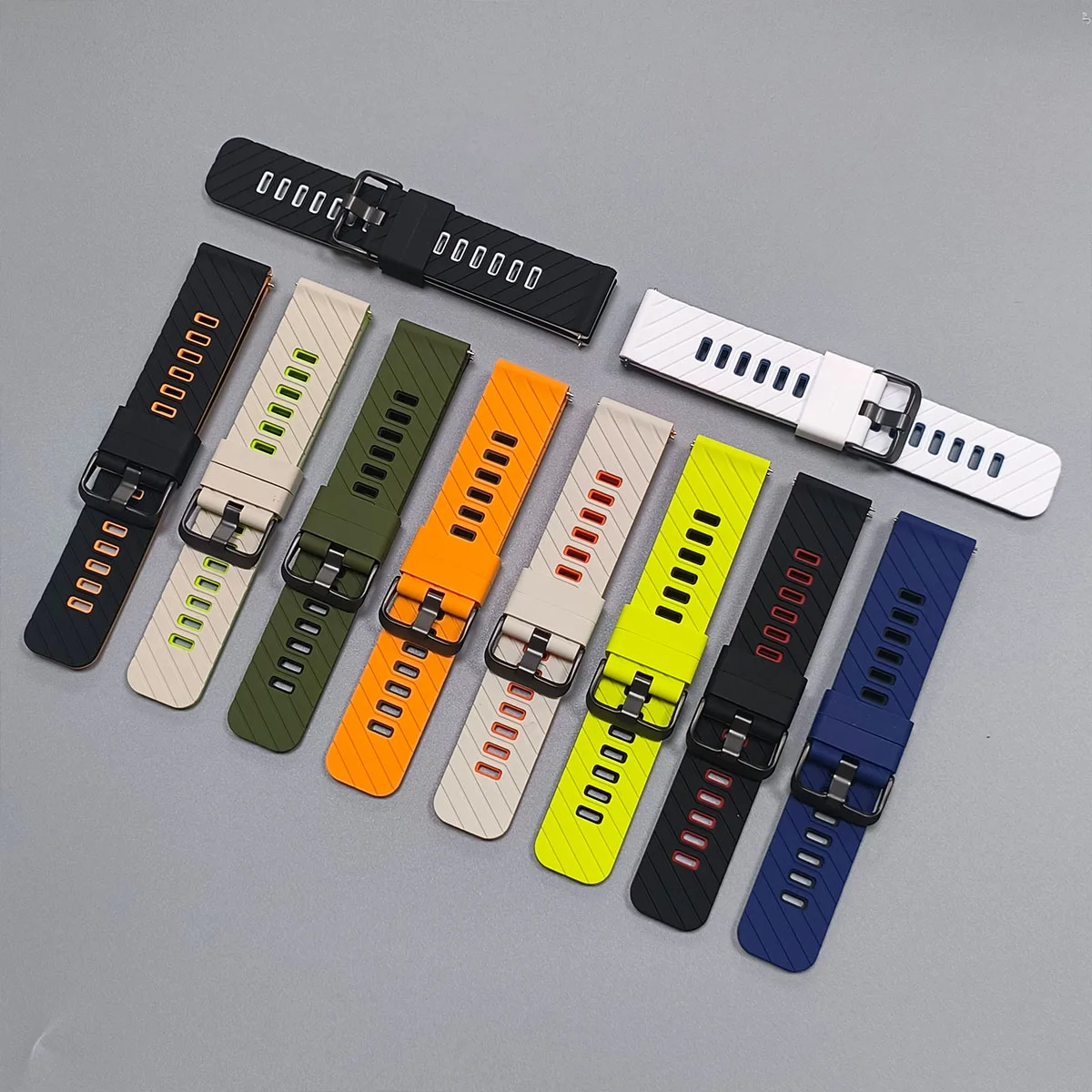 22mm Watch Band For Huami Amazfit Cheetah 2 Ultra 48mm/BALANCE 2/Bip MAx 6 5/GTR 4 3 Silicone Strap for HUAWEI GT6 46mm Bracelet
