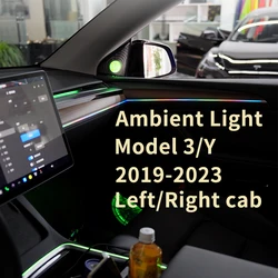 Ambient Light for Tesla Aaccessories Model 3 Y Laser Engraving 128 Color Dynamic Backlight Atmosphere Light for Tesla 2019-2024