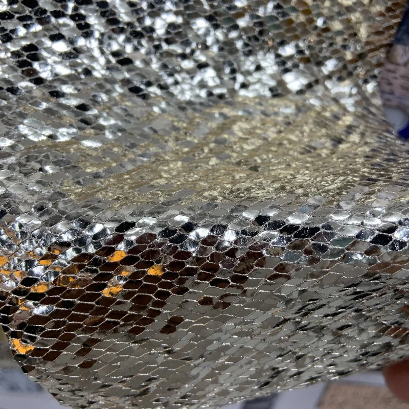 

Metal Glitter Microfiber Imitation Snakeskin Pattern Artificial Leather Materials