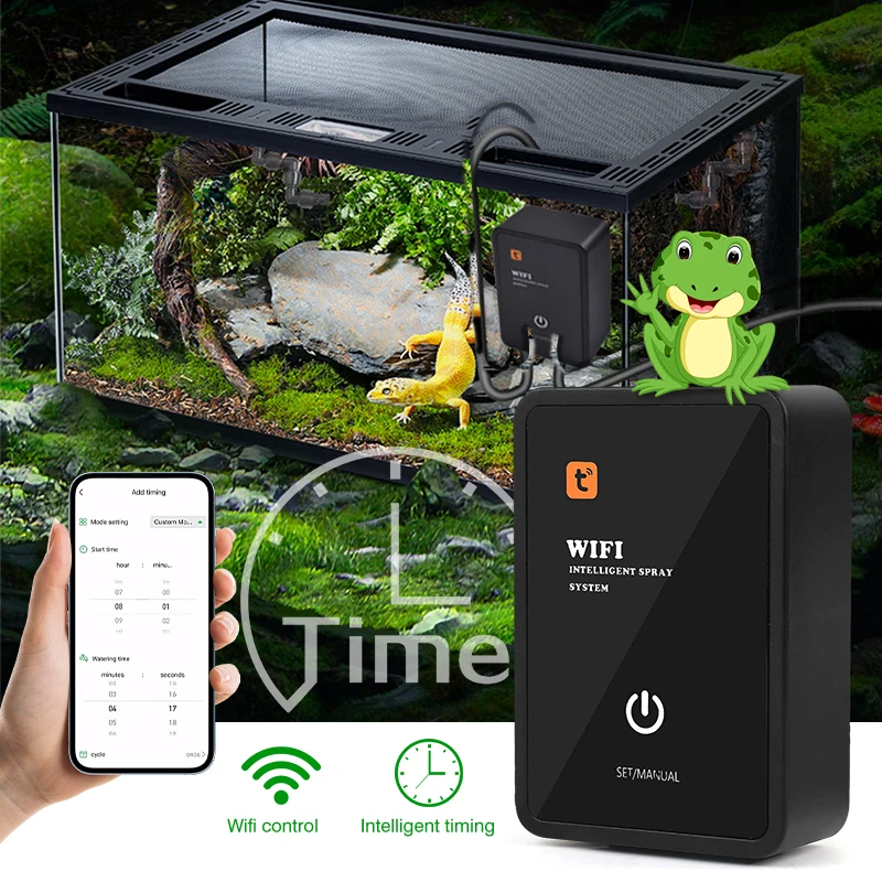 Smart WiFi Reptile Humidifier APP Control Spray Misting System Automatic Rainforest Spray Kit for Terrariums Irrigation Timer