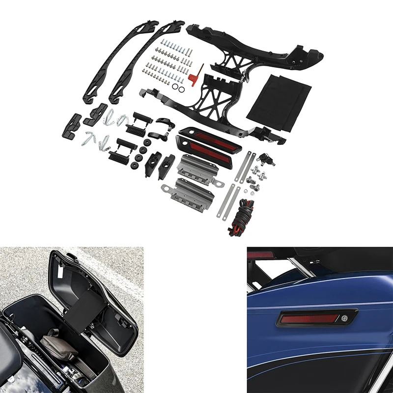 

Motorcycle Saddlebag Latch Lids Hardware Covers For Harley Touring Road King Street Glide Electra Glide FLHT FLHTK 2014-2024