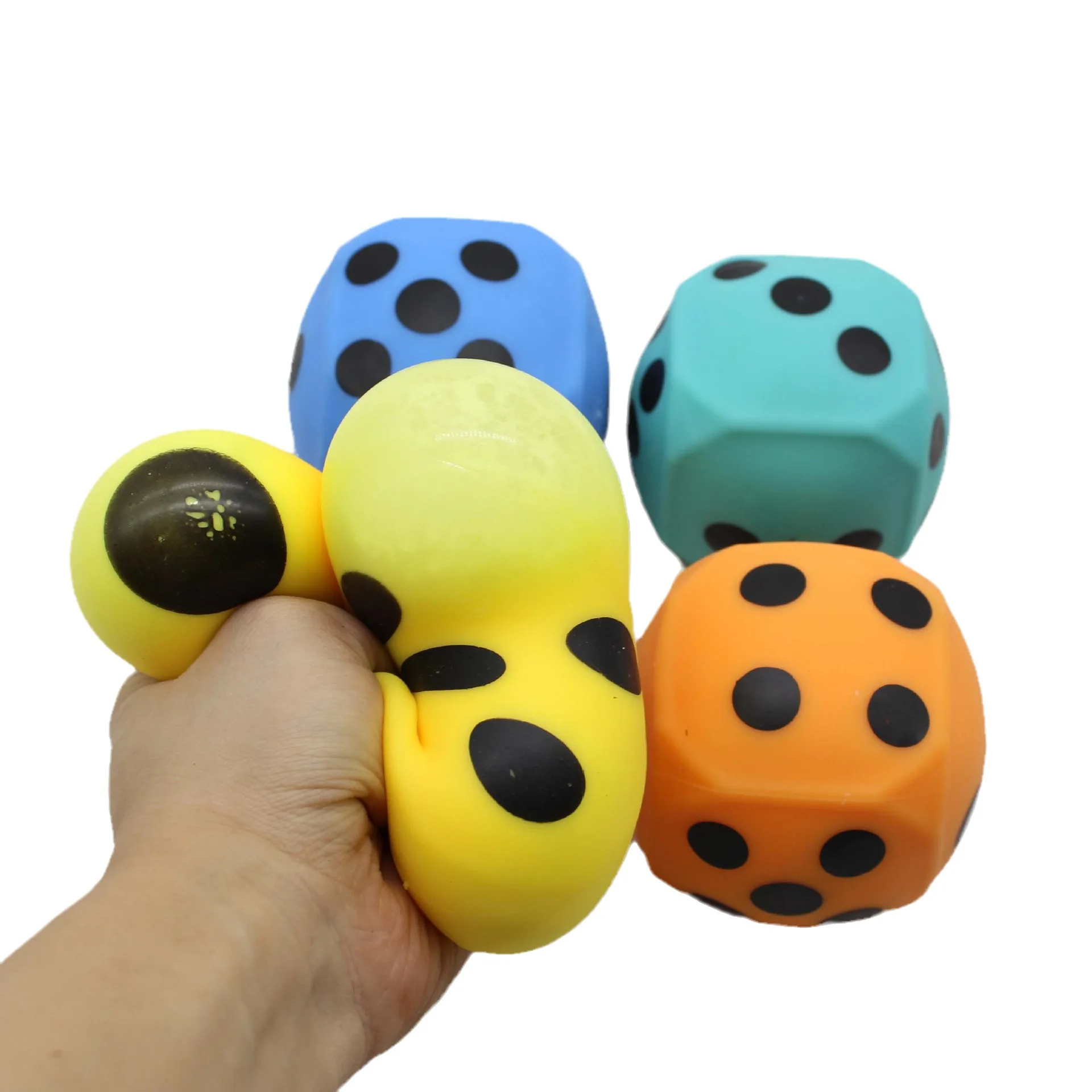 New 2024 Mahjong dice kneading music rebound decompression and venting tool creative flour filling color dice decompression toy