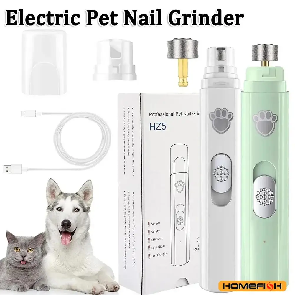 

Electric Dog Nail Grinder Pet Nail Clipper USB Rechargeable Pet Nail Trimmers Painless with Polisher Wheel for Small/Large Pets